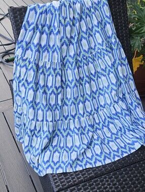Gorgeous New Indian Hand Block  Print Pull On Blue & Green Print